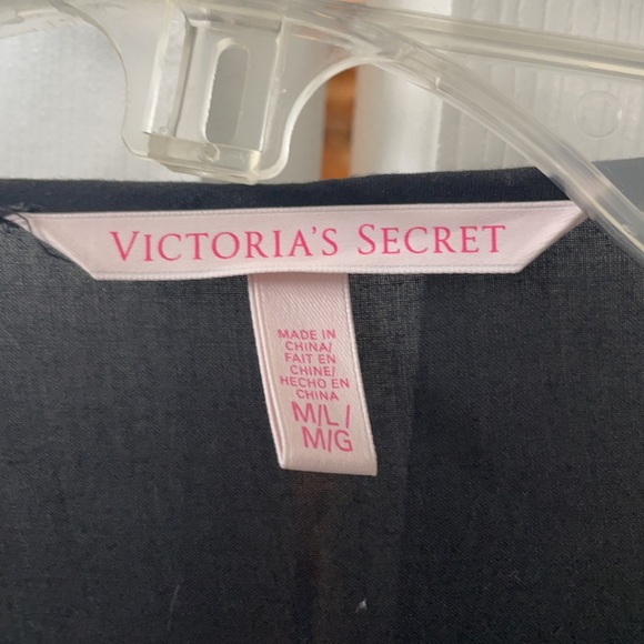 Victoria’s Secret black sleeved wrap with fringe bottom - Picture 3 of 3